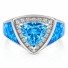 Blue Opal and Topaz Silver Ring