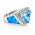 Blue Opal and Topaz Silver Ring