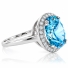 Blue Topaz Oval Cut Silver Ring