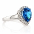 Sterling Silver Blue Topaz Ring Pear Cut Stone