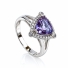 Trillion-Cut Alexandrite Sterling Silver Ring