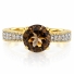 Smoky Topaz Round Cut Stone Sterling Silver Ring