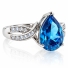Antique Style Blue Topaz Silver Ring
