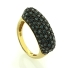 14K Yellow Gold Blue Diamonds Ring