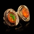 14K Gold Plated Quality Fire Opal Silver Earrings