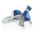 Australian Opal with Blue Topaz Bow Ring